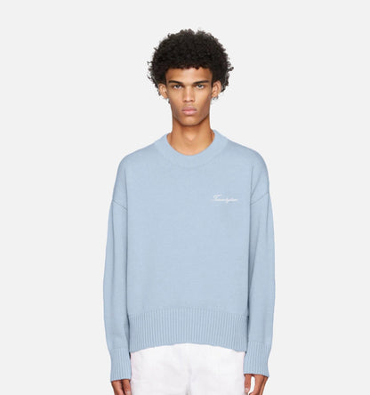 Blue Signature Sweater